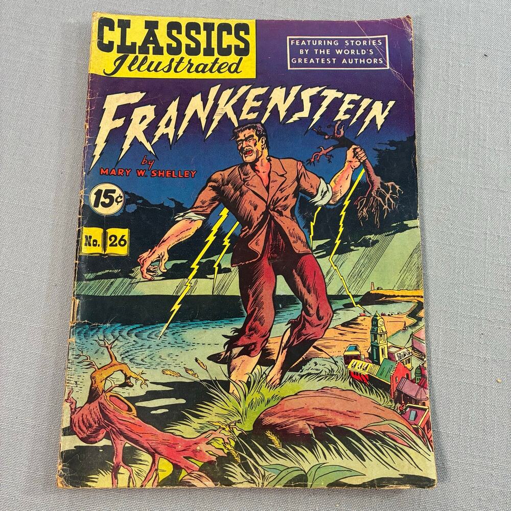Vintage 1954 Classics Illustrated #26 Frankenstein Mary Shelley HRN 117 15 Cent